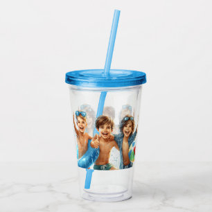 Vaso Acrílico Fiesta en la Piscina Diversión de Verano Fiesta en