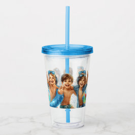Vaso Acrílico Fiesta en la Piscina Diversión de Verano Fiesta en