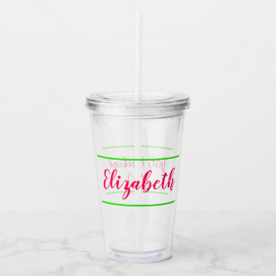 Vaso Acrílico Fin de semana del rosa y del chica personalizado