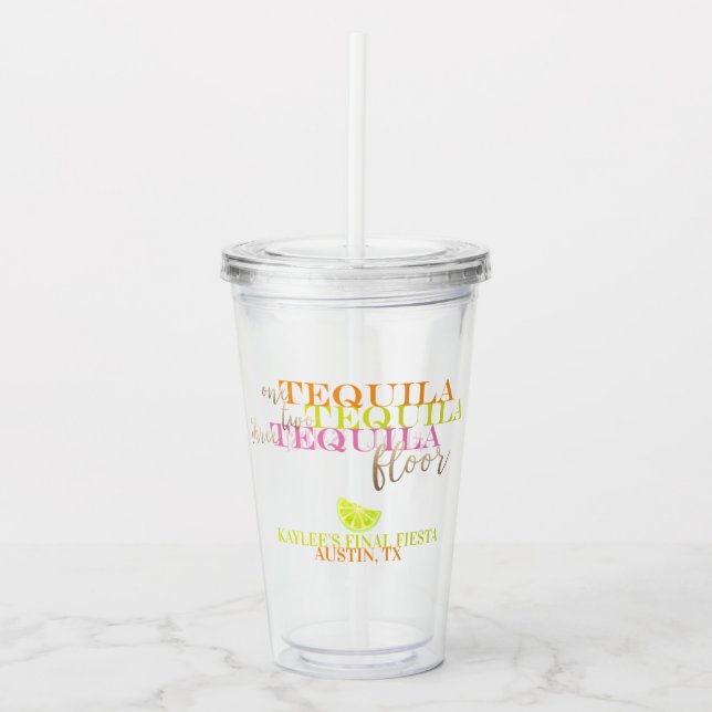 Vaso Acrílico Final Fiesta Neon Bachelorette Party Cup Tumbler (Anverso)