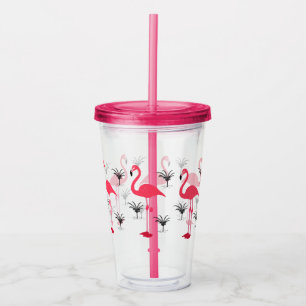 Vaso Acrílico Flamenco y palmera