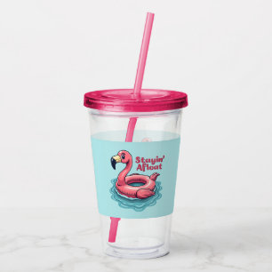 Vaso Acrílico Flamingo Retro Float Funny Summer