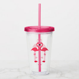 Vaso Acrílico Flamingos