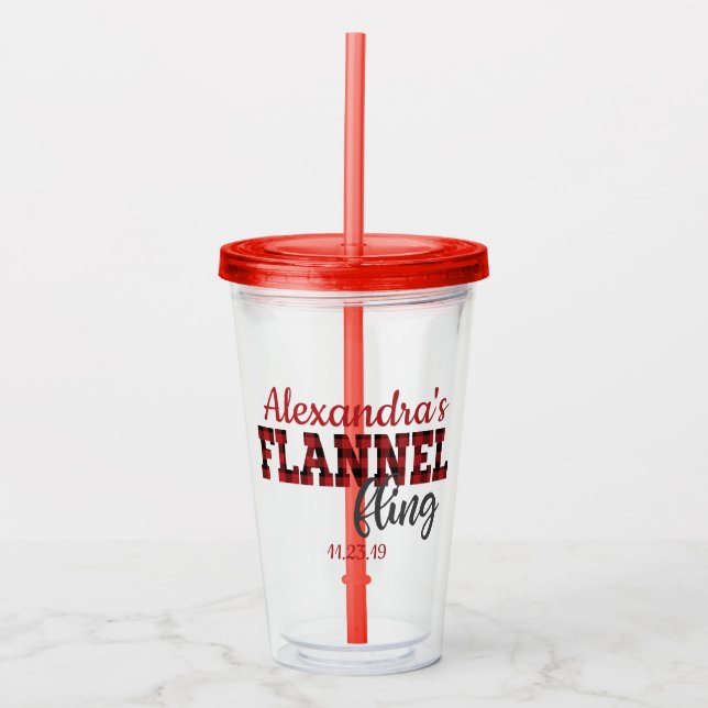 Vaso Acrílico Flannel Fling - Rojo - Tumbler acrílico (Anverso)