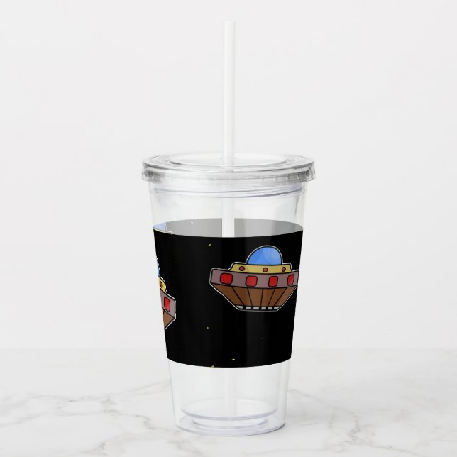 Vaso Acrílico Flaufo en negro espacial (Anverso)