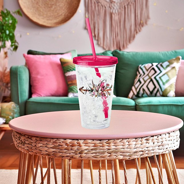 Vaso Acrílico Flecha floral personalizada   (Subido por el creador)