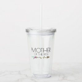 Vaso Acrílico Flecha floral tribal de madre boda despedida de so