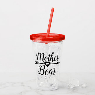Vaso Acrílico Flecha madre del oso con corazón