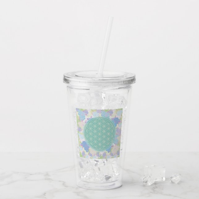 Vaso Acrílico fleur de vie, (Reverso (hielo))