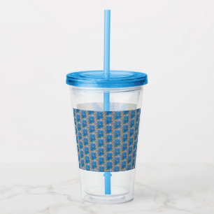 Vaso Acrílico Flor azul