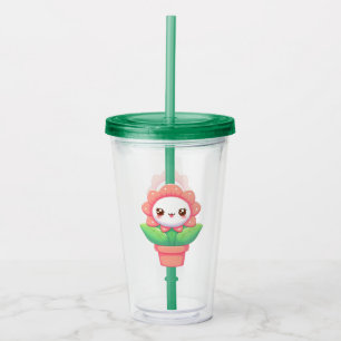 Vaso Acrílico Flor caprichosa en la olla
