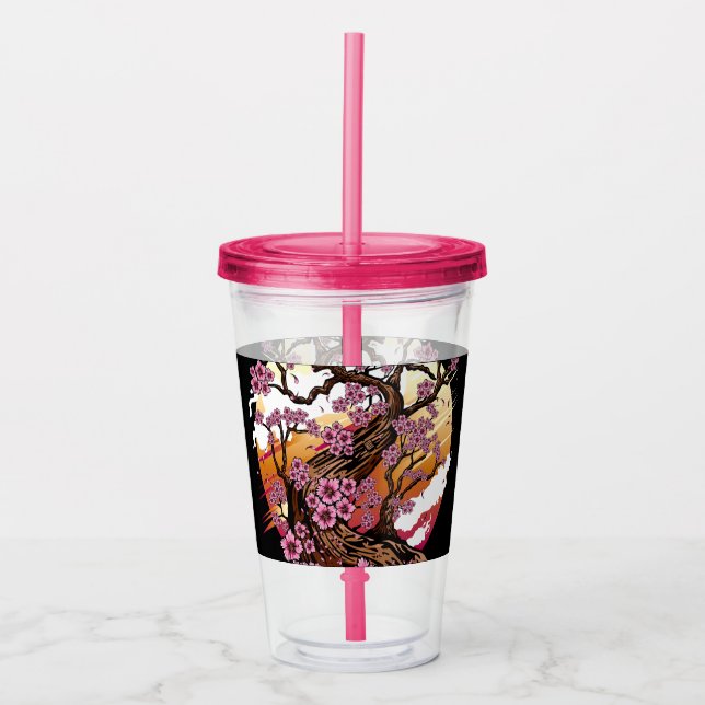 Vaso Acrílico Flor de cerezo salvaje (Anverso)