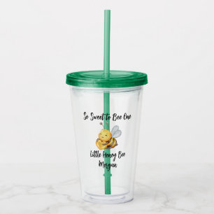 Vaso Acrílico Flor silvestre tan dulce como abeja un primer cump