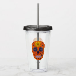 Vaso Acrílico Flor Skull 1