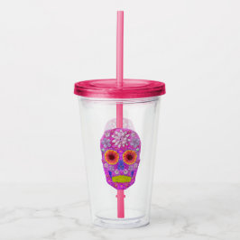 Vaso Acrílico Flor Skull 2