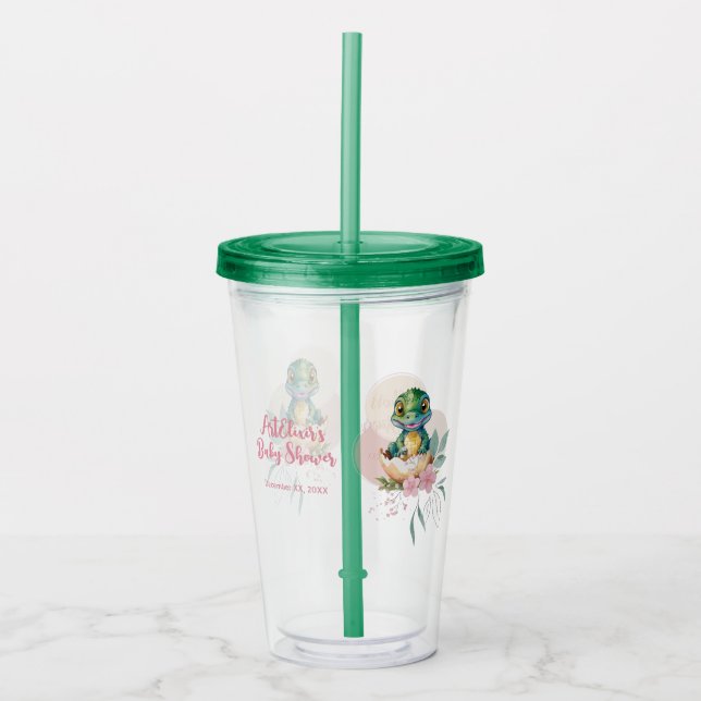 Vaso Acrílico Floral de hatificación del bebe (Anverso)