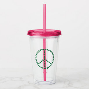 Vaso Acrílico Floral de paz
