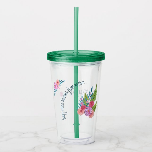 Vaso Acrílico Floral de primavera (Anverso)