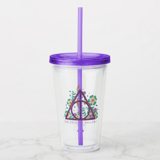 Vaso Acrílico Floral Deathly Hallow Graphic