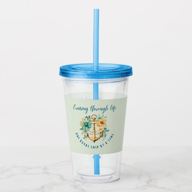 Vaso Acrílico Floral real de crucero (Anverso)