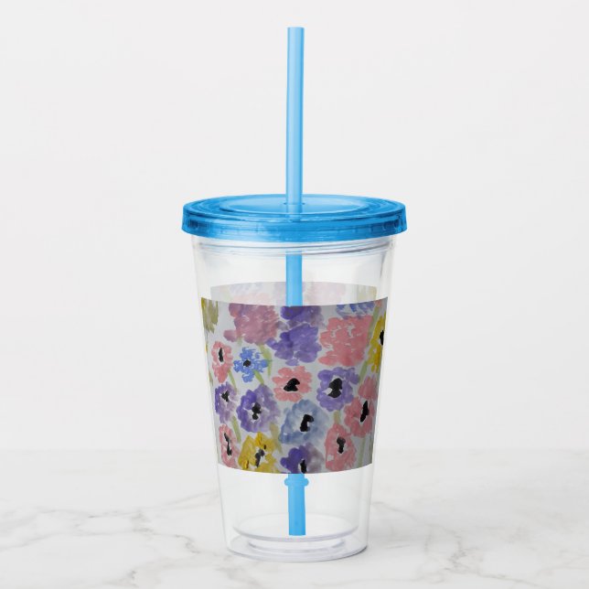 Vaso Acrílico Flores salvajes de verano (Anverso)