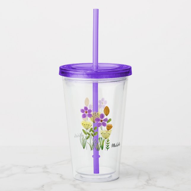 Vaso Acrílico Flores silvestres (Anverso)