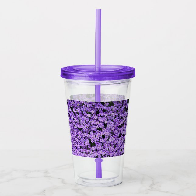 Vaso Acrílico Flores violetas (Anverso)