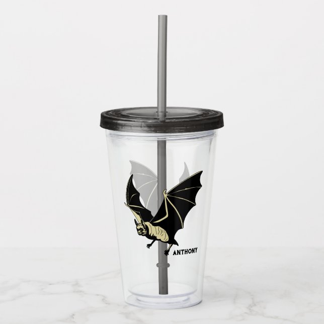 Vaso Acrílico Flying Black Bat Personalized (Anverso)