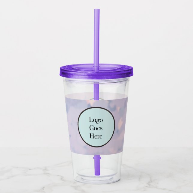 Vaso Acrílico Fondo de acuarela del logotipo (Anverso)