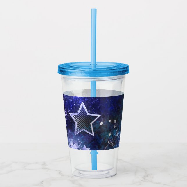 Vaso Acrílico Fondo espacial con estrellas (Anverso)