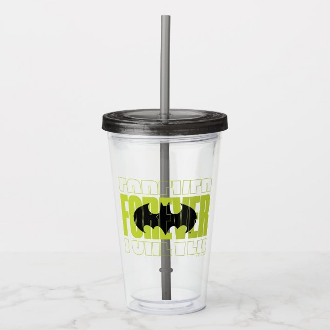 Vaso Acrílico Forever Batman Typography Symbol Graphic (Anverso)