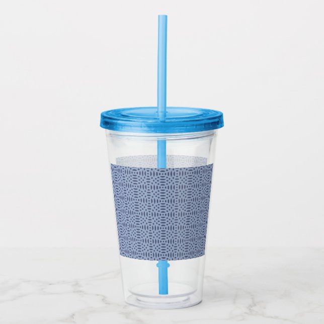 Vaso Acrílico forma circular patrón transparente (Anverso)