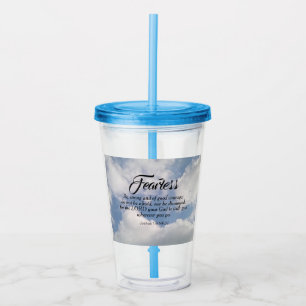Vaso Acrílico Foto de Blue Cloudy Sky Be Not Afraid Bible Verse