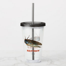 Vaso Acrílico Foto de Cicada Bug, Insect Personalized