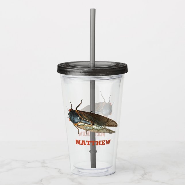 Vaso Acrílico Foto de Cicada Bug, Insect Personalized (Anverso)