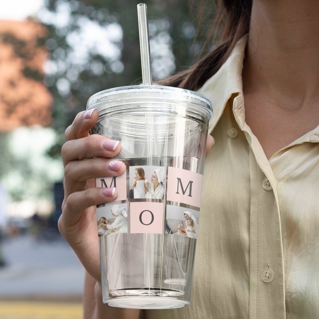 Vaso Acrílico Foto de colección moderna y regalo de mamá rosa pa (Subido por el creador)