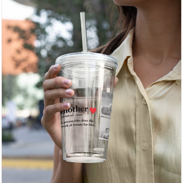 Vaso Acrílico Foto de colección moderna y regalo de texto de mad (Subido por el creador)