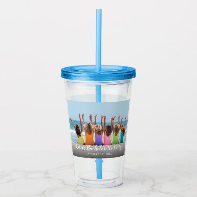 Vaso Acrílico Foto de la fiesta de la soltera personalizado (Anverso)