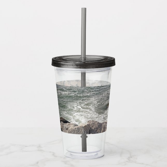 Vaso Acrílico Foto de Rocky Ocean Shore (Anverso)