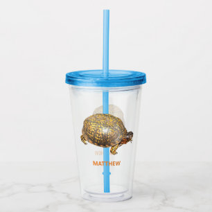 Vaso Acrílico Foto de tortuga de caja oriental personalizada
