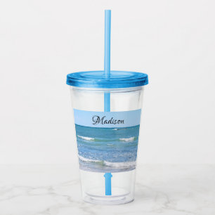 Vaso Acrílico Foto del nombre personalizado del océano Atlántico