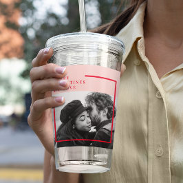 Vaso Acrílico Foto moderna | Regalo de San Valentín Red & Pink H