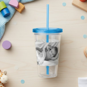 Vaso Acrílico Foto personalizado de un bebé familiar personaliza
