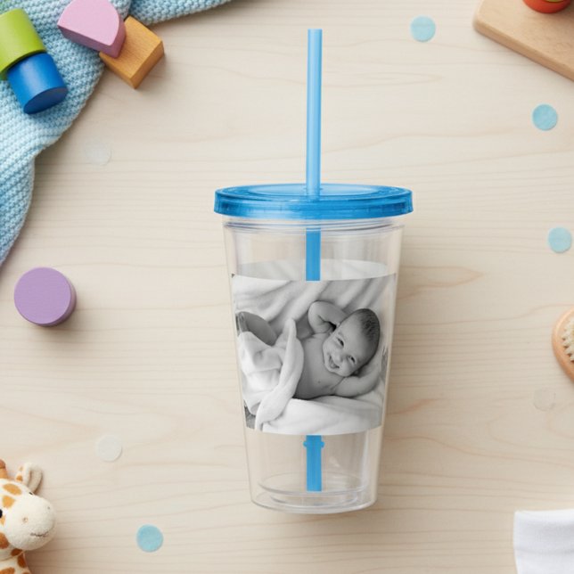 Vaso Acrílico Foto personalizado de un bebé familiar personaliza (Subido por el creador)