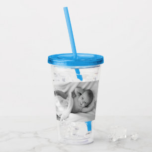 Vaso Acrílico Foto personalizado de un bebé familiar personaliza