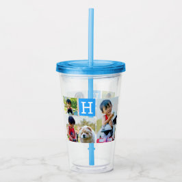 Vaso Acrílico Foto personalizado Monograma Carta inicial persona