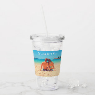 Vaso Acrílico Foto personalizado Nombre de texto Tumbler acrílic