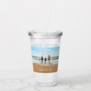 Vaso Acrílico Foto personalizado Texto Acrílico Tumbler Tus Foto