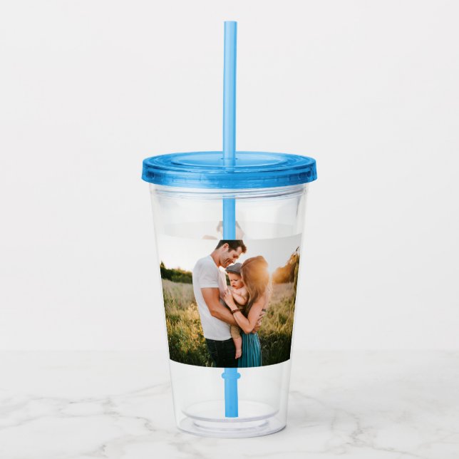 Vaso Acrílico Foto Tumbler acrílico con paja (Anverso)