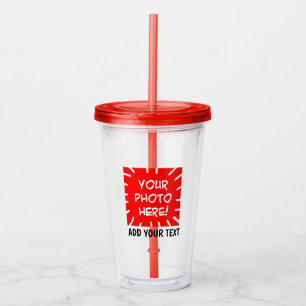 Vaso Acrílico Foto y texto personalizados